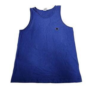 Speedo Mens Sz M Tank Top Shirt 2000s Y2K Textured Swimming Blue Beach Summer